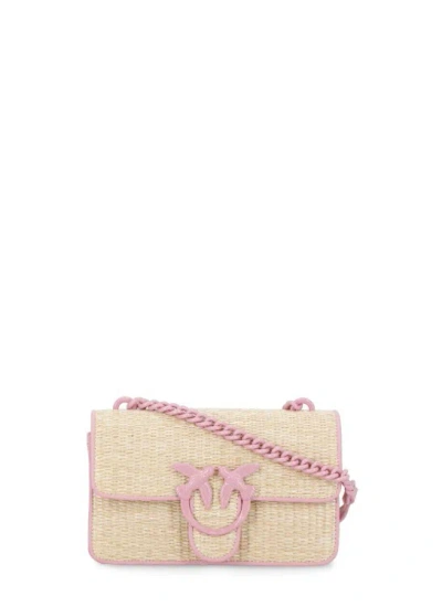 Pinko Love One Mini Shoulder Bag In Neutrals