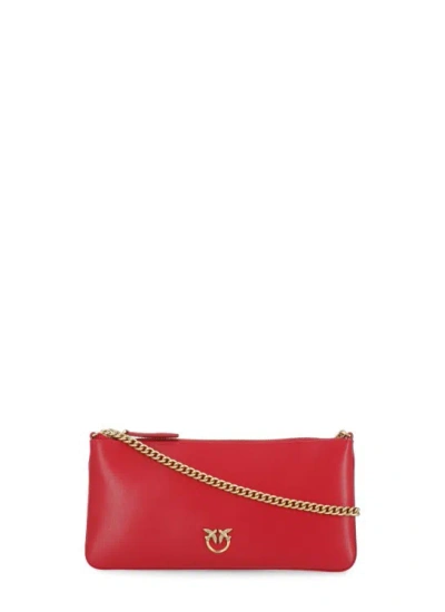Pinko Horizontal Flat Bag In Red