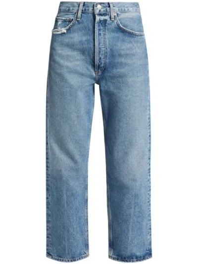 Agolde 90s Crop Straight-leg Jeans In Blue