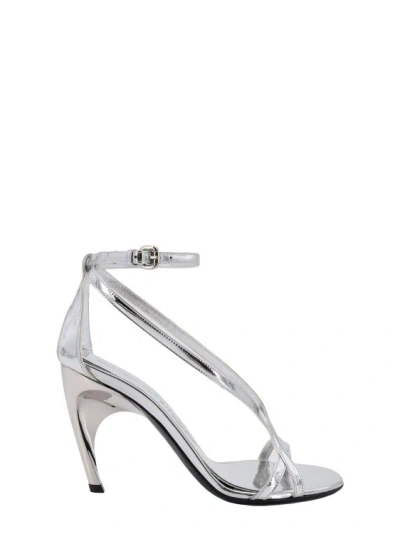 Alexander Mcqueen Strapped Heeled Sandals In Silver