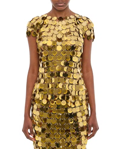 Rabanne Sparkle Top In Gold