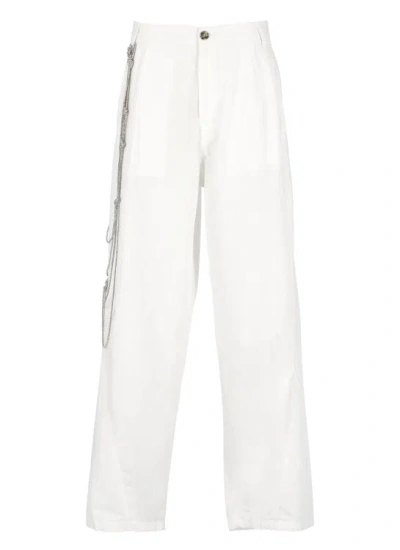 Darkpark Phebe Mid-waist Wide-leg Trousers In White