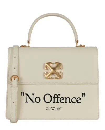 Off-white Jitney Leather Tote Bag In White