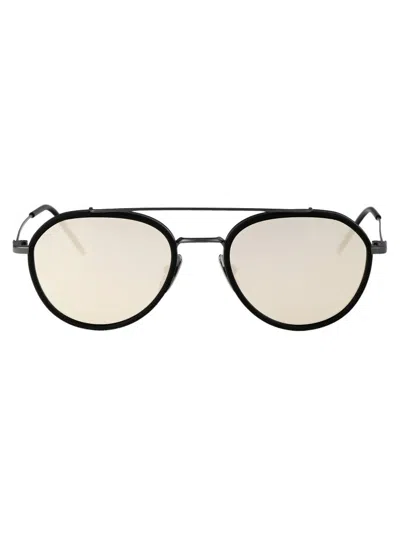 Thom Browne Eyewear Round Frame Sunglasses In Black