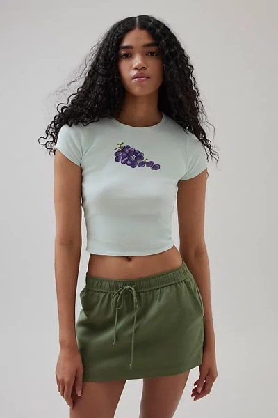 Bdg Grapes Perfect Baby Tee In Blue, Women's At Urban Outfitters