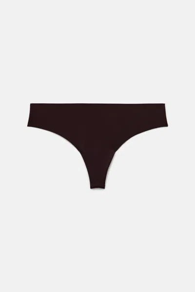 Girlfriend Collective Java Sport Thong In Brown