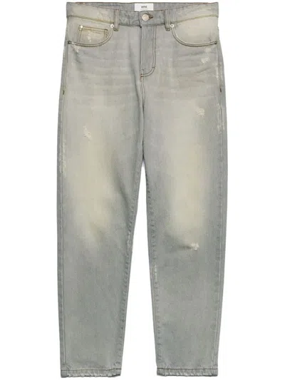Ami Alexandre Mattiussi Ami Paris Logo-patch Organic Cotton Jeans In Vintage Grey