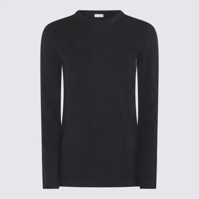 Brunello Cucinelli Grey Cotton T-shirt In Black