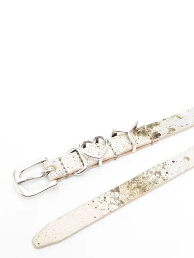 Y/project Y Heart Leather Belt In Neutrals