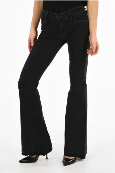 J Brand Love Story Low-rise Waist Flared Jeans In Black