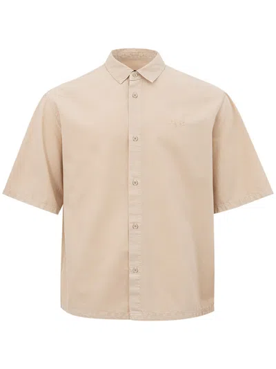 Armani Exchange Beige Short Sleeve Shirt In Neutral