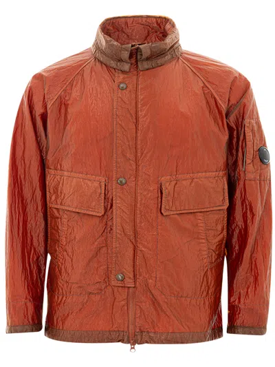 C.p. Company Rust Technical Wrinkle Parka Jacket In Orange