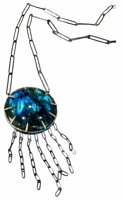 Robindira Unsworth Labradorite Chain Necklace In Blue