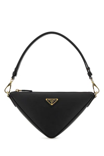 Prada Triangle Shoulder Bag In Black  