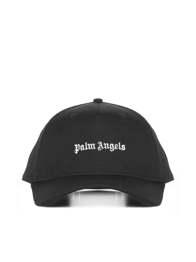 Palm Angels Embroidered Logo Hat In Nero