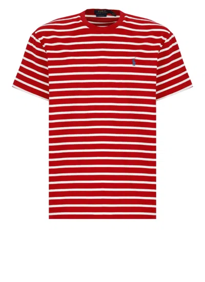 Ralph Lauren Classic Fit Striped Jersey T-shirt In Rl 2000 Red/white