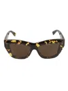 Bottega Veneta Logo Acetate Rectangle Sunglasses In 002 Shiny Spotted
