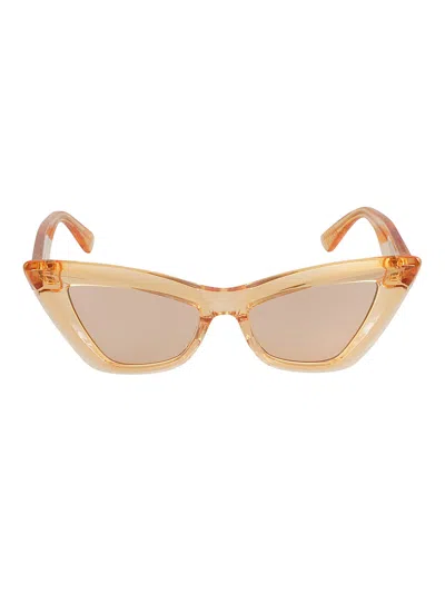 Bottega Veneta Cat Eye Frame Sunglasses In Orange/brown