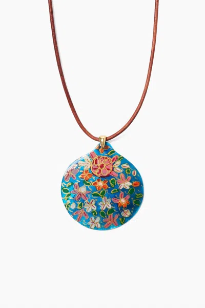 Chan Luu Hand Painted Necklace In Blue Mix In Multi