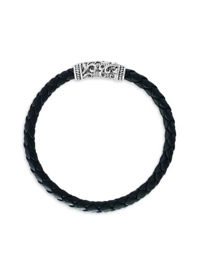 Effy Men's Sterling Silver & Leather Bracelet