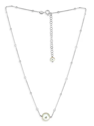 Effy Women's Sterling Silver, 3mm & 10mm Freshwater Pearl Station Necklace