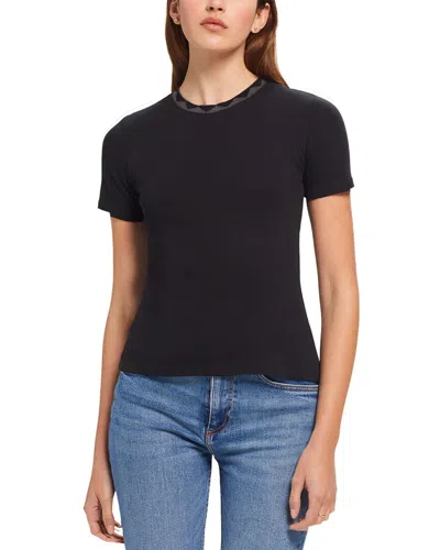 Goldie Variegated Rib Geometric Ringer T-shirt In Black