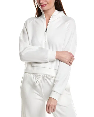 Ivl Collective Cropped Half-zip Pullover In White