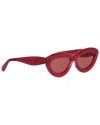 Loewe Women's Curvy 54mm Cat-eye Sunglasses In Red/red Solid