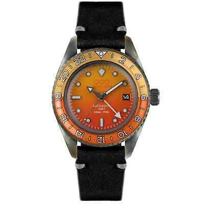 Pre-owned Out Of Order 001-25.sotb Men's S.o.t.b Automatic Gmt Wristwatch In Black/orange/grey