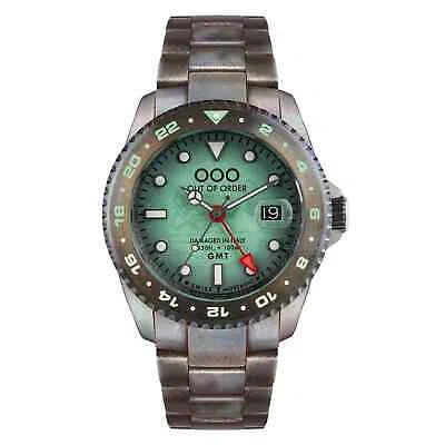 Pre-owned Out Of Order 001-19.ve Men's Gmt Venezia Swiss Quartz Wristwatch In Blue/grey