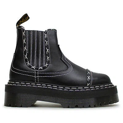 Pre-owned Dr. Martens' Dr. Martens Unisex Boots 2976 Quad Strap Pull-on Chelsea Wanama Leather In Black
