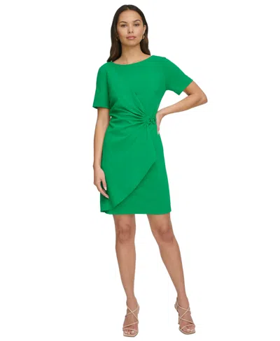 Dkny Women's Gathered-sleeve Sheath Dress In Apple Green