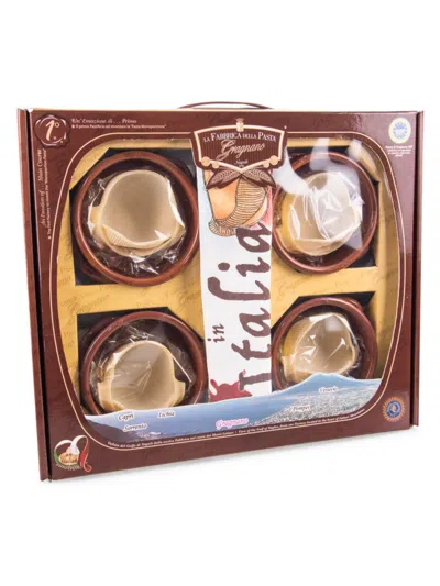 La Fabbrica Della Pasta Caccavelle 9-piece Jumbo Shells, Bowls & Towel Gift Set In Brown