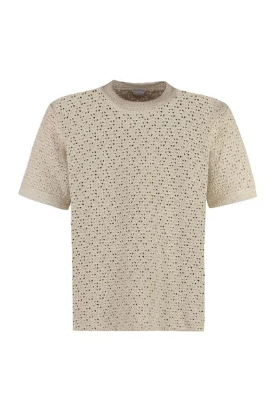 Bottega Veneta Cotton Knit T-shirt In Sand