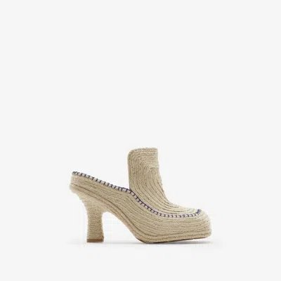 Burberry Cord Highland Mules In Natural