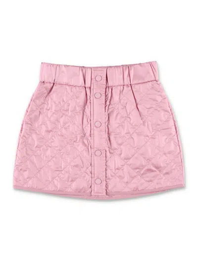 Moncler Kids' Quilted Mini Skirt In Pink