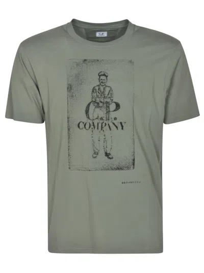 C.p. Company Logo-print Cotton T-shirt In Green