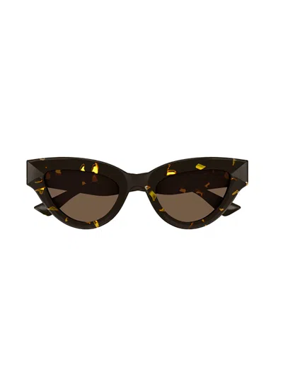 Bottega Veneta Eyewear Sharp Cat Eye Sunglasses In Havana-havana-brown
