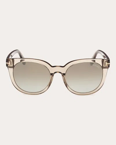 Tom Ford Women's Transparent Brown Moira Round Sunglasses