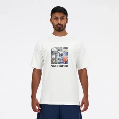 New Balance Mens  Hoops Graphic T-shirt In White/multi