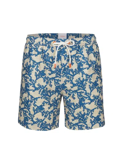 Swims Men's Procida-printed Swim Shorts In Tidal Blue