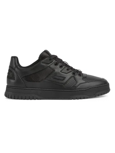 Gucci Jones Leather Sneakers - Men's - Rubber/calf Leather/fabric In Black