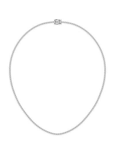 Saks Fifth Avenue Women's 14k White Gold & Lab-grown Diamond Tennis Necklace/18" In 7 Ctw