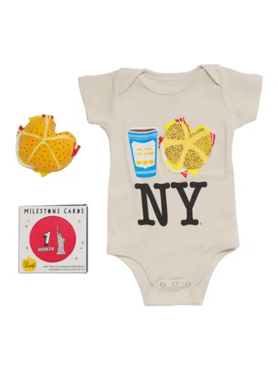 Piccoliny Baby's Bacon, Egg & Cheese Milestone Gift Set In Coffee
