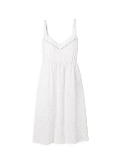 Petite Plume Cotton Grey Stars Maternity Nightgown In White