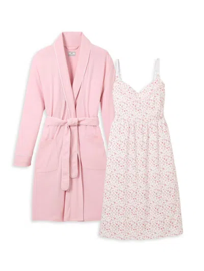 Petite Plume The Maternity Robe & Nightgown Essential Set In Pink