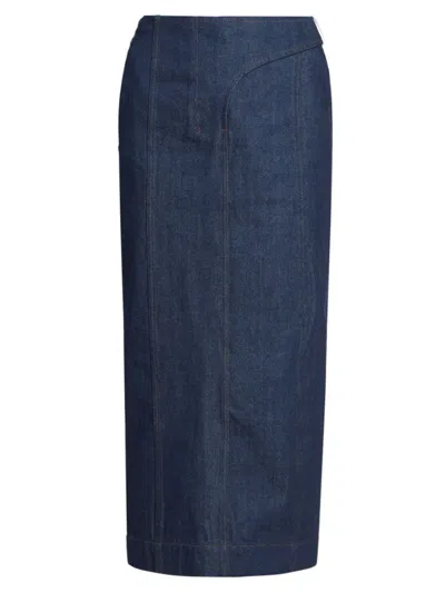 Jacquemus La Jupe De-nimes Obra Midi Skirt In Blue