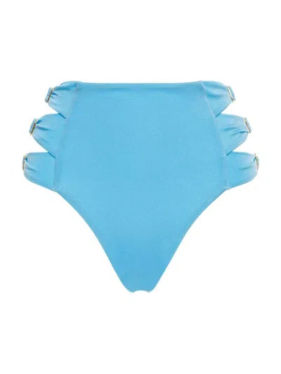 Agua Bendita Women's Willa Seed Cut-out Bikini Bottoms In Blue