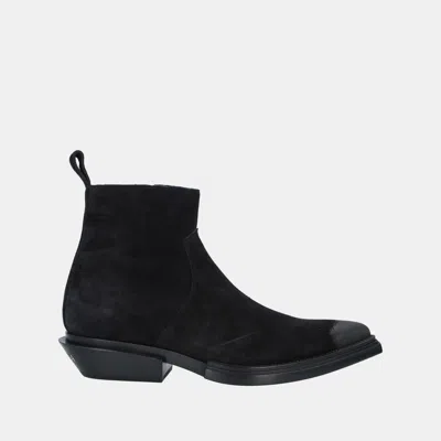 Pre-owned Balenciaga Black Suede Ankle Boots Size 44