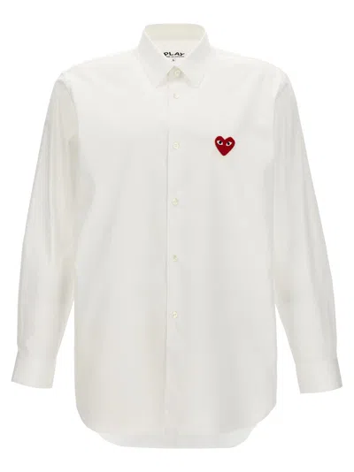 Comme Des Garçons Play Logo Patch Shirt Shirt, Blouse White